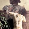 Beeld De Gladiator, marmeren replica. Beeld De Gladiator, marmeren replica.