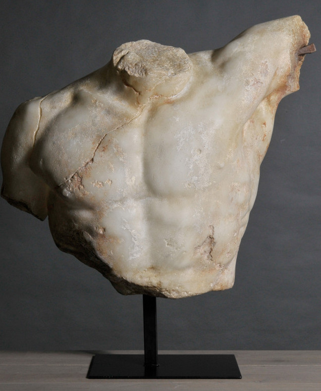 Vechtende Gladiator (Agasias- Louvre), marmeren replica.