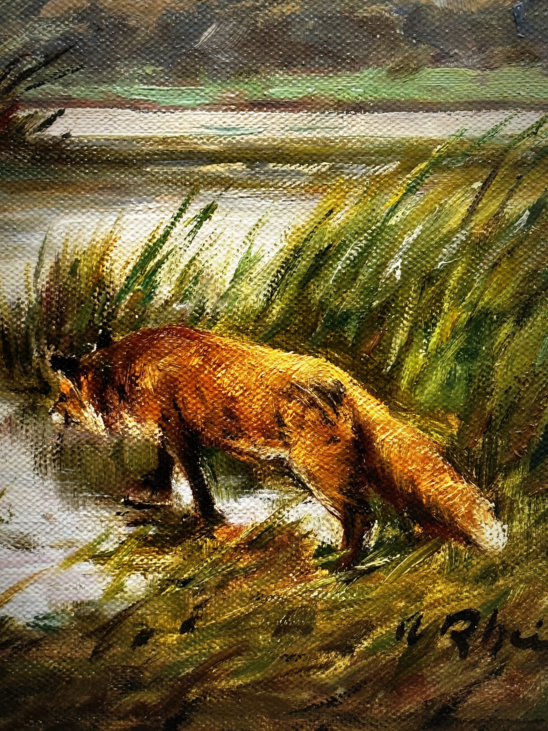Schilderij vos met eenden