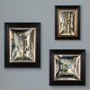 Set van 3 rechthoekige bolle spiegels