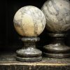 Set van 3 grijs marmeren bollen
