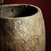 Antieke Afrikaanse houten boomstam pot Antieke Afrikaanse houten boomstam pot