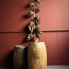 Antieke Afrikaanse houten boomstam pot Antieke Afrikaanse houten boomstam pot