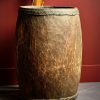 Antieke Afrikaanse houten boomstam pot Antieke Afrikaanse houten boomstam pot
