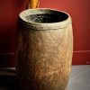 Antieke Afrikaanse houten boomstam pot Antieke Afrikaanse houten boomstam pot