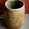Antieke Afrikaanse houten boomstam pot Antieke Afrikaanse houten boomstam pot
