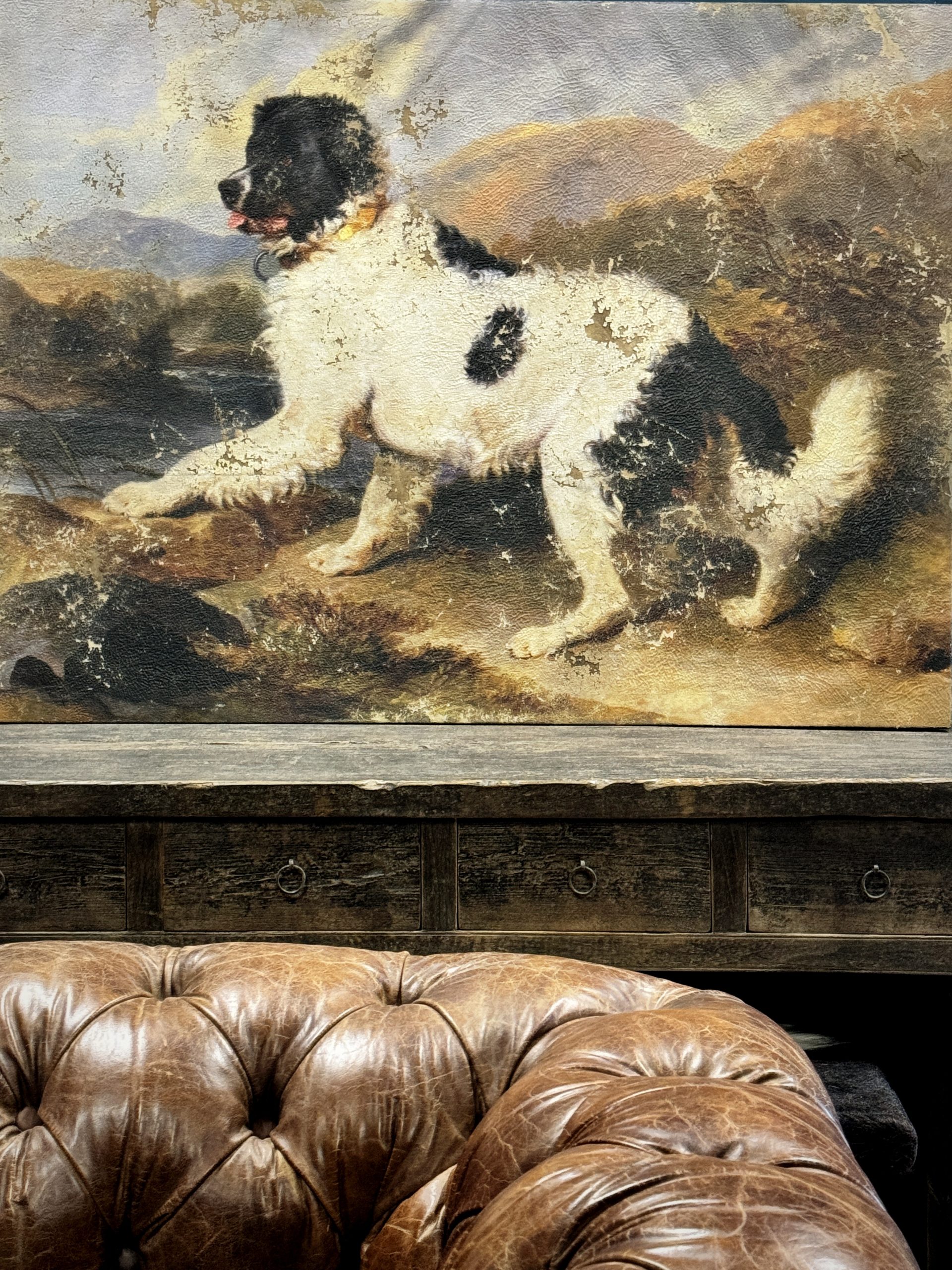Schilderij  "A Newfoundland Dog - Edwin Landseer"