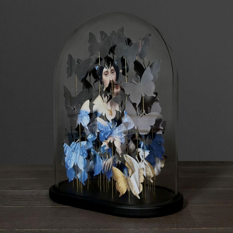 Anamorfose ''Dominique Ingres'' onder glazen stolp