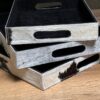 Satz Tabletts aus Rindsleder Satz Tabletts aus Rindsleder