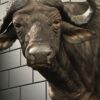 Kop van een Kaapse buffel