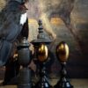 Gouden eieren op sokkel Gouden eieren op sokkel