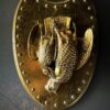 Antieke wandplaquette patrijs met lijster