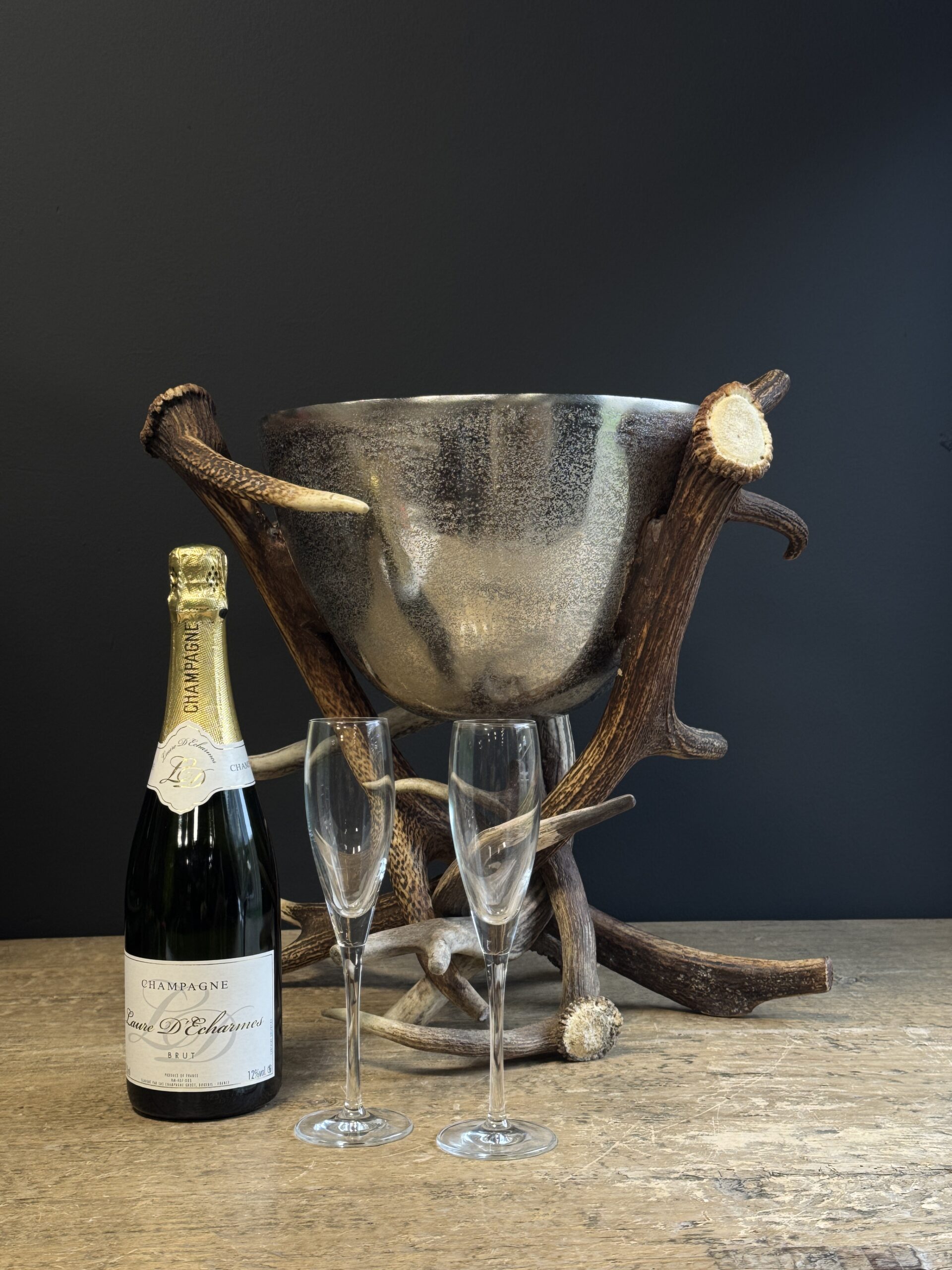 Champagnekoeler van gewei