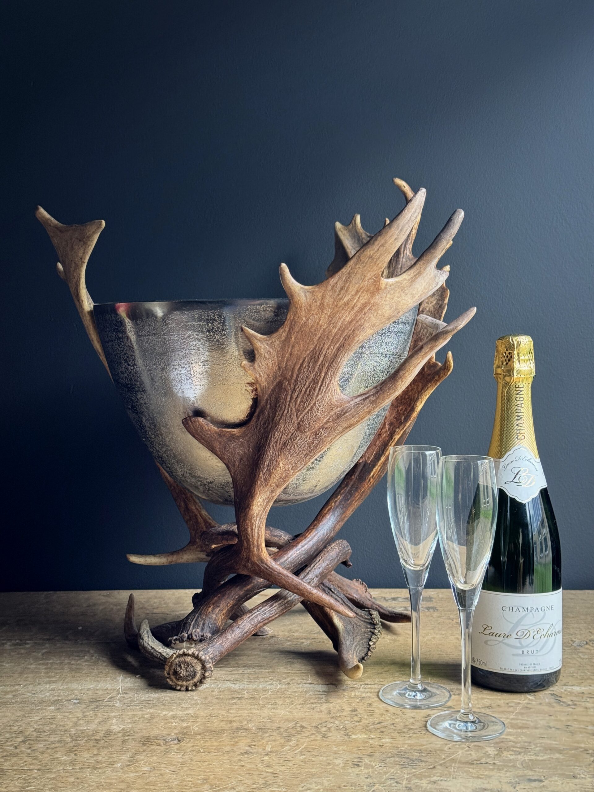 Champagnekoeler van gewei