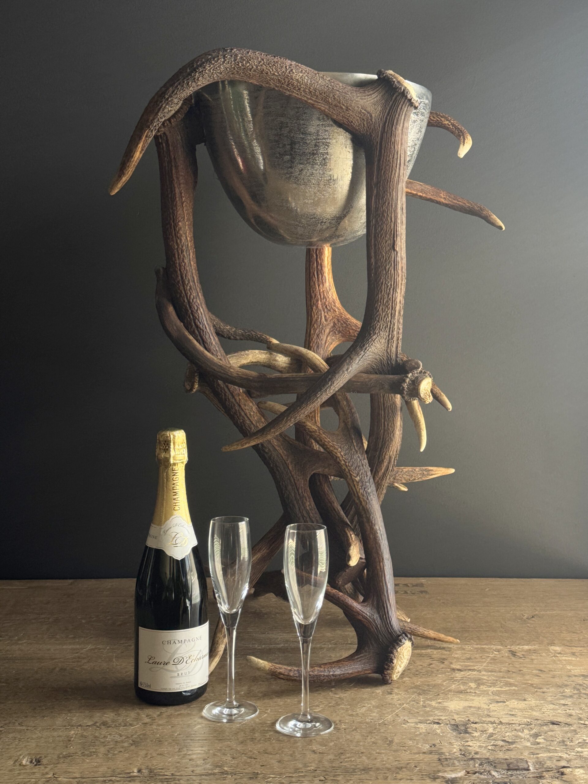 Champagnekoeler van gewei