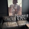 Vintage lederen bank