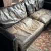 Vintage lederen bank