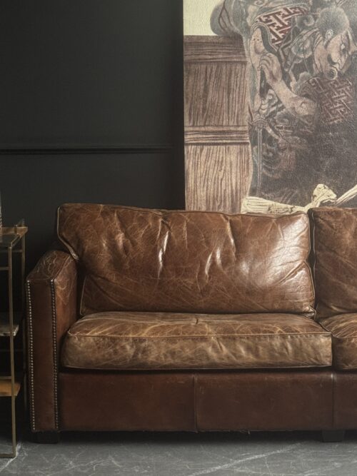 Vintage lederen bank