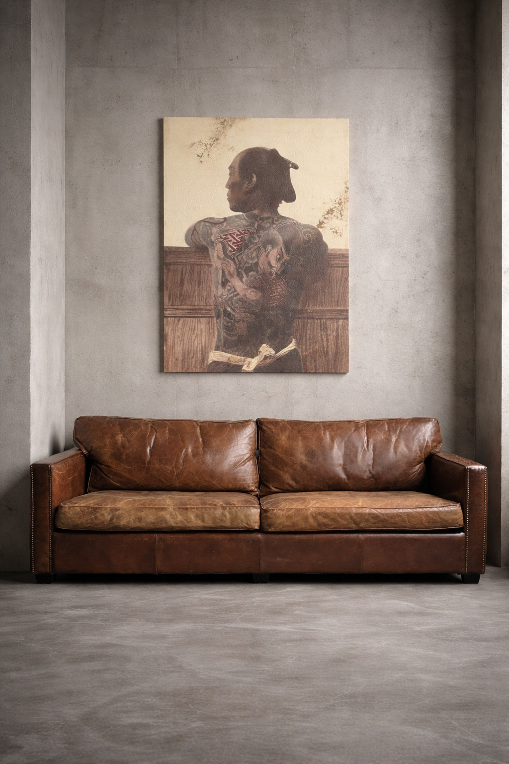 Vintage lederen bank