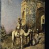 Antiek schilderij "The Old Blue-Tiled Mosque Outside Of Delhi".