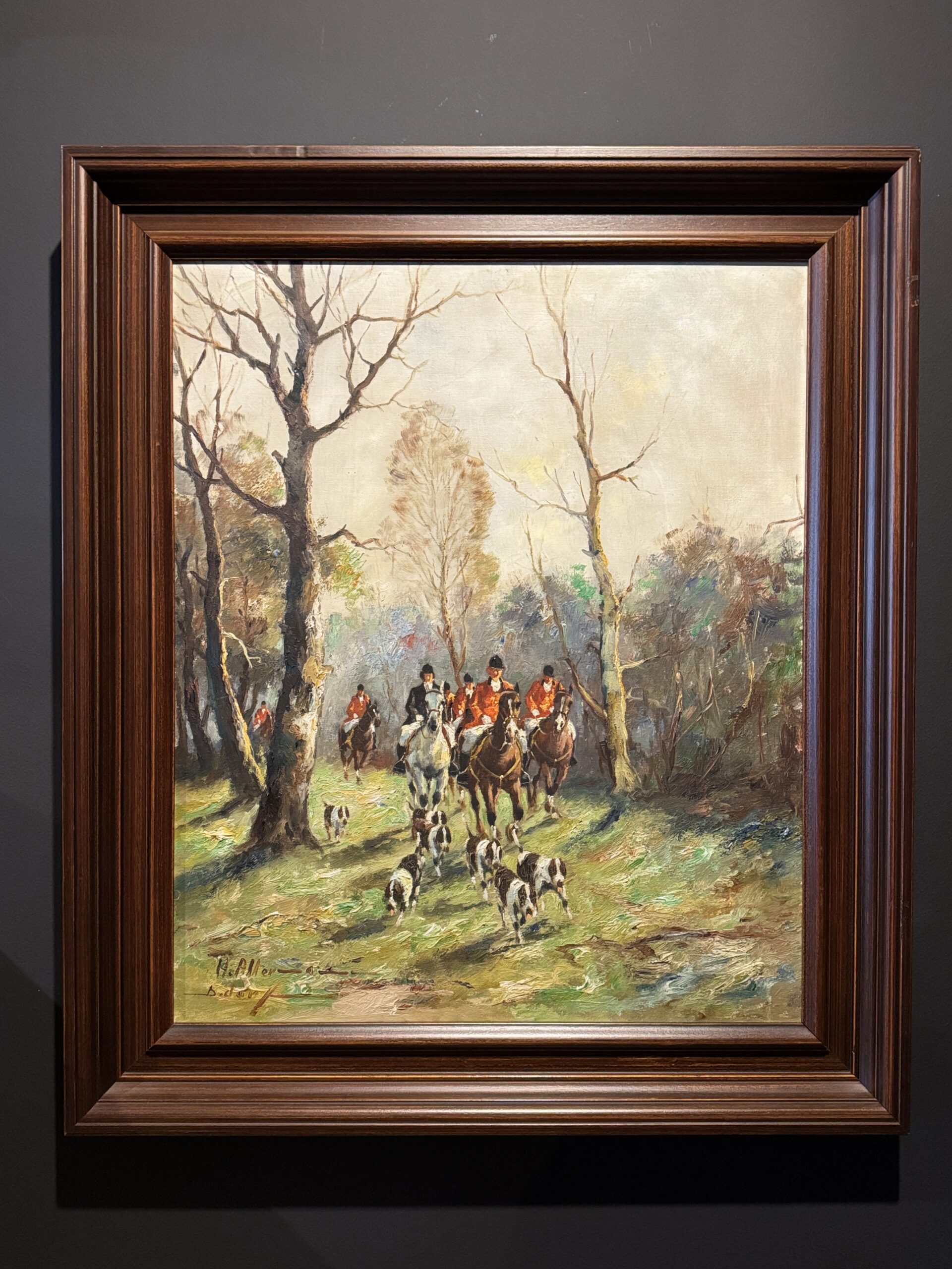 Schilderij "Hunting with Hounds".