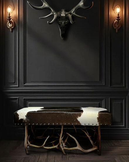 antler on the wall, antler bench against the wall 1-1