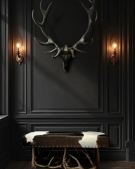 antler on the wall, antler bench against the wall 1