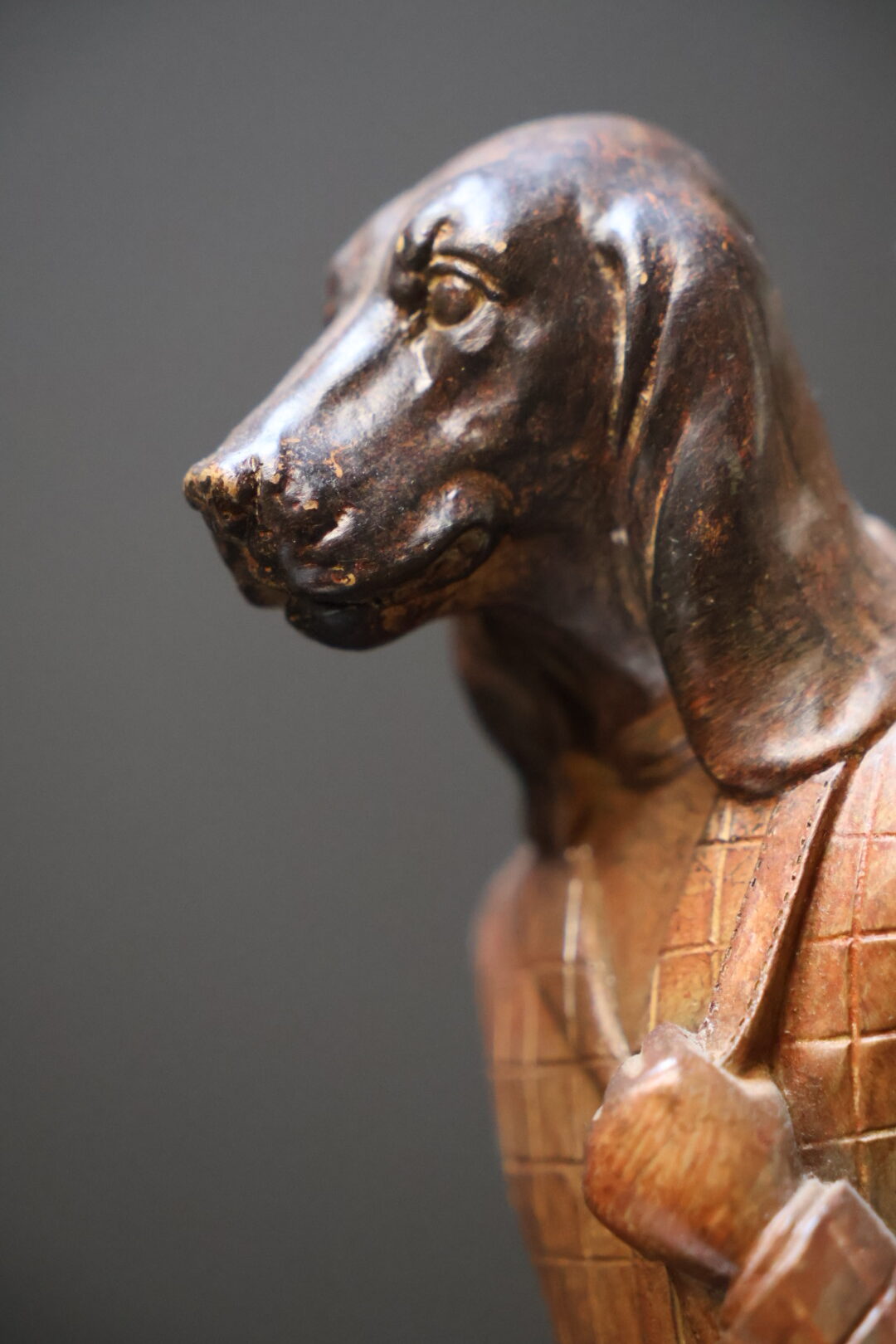 Beeld hond als golfer Beeld hond als golfer