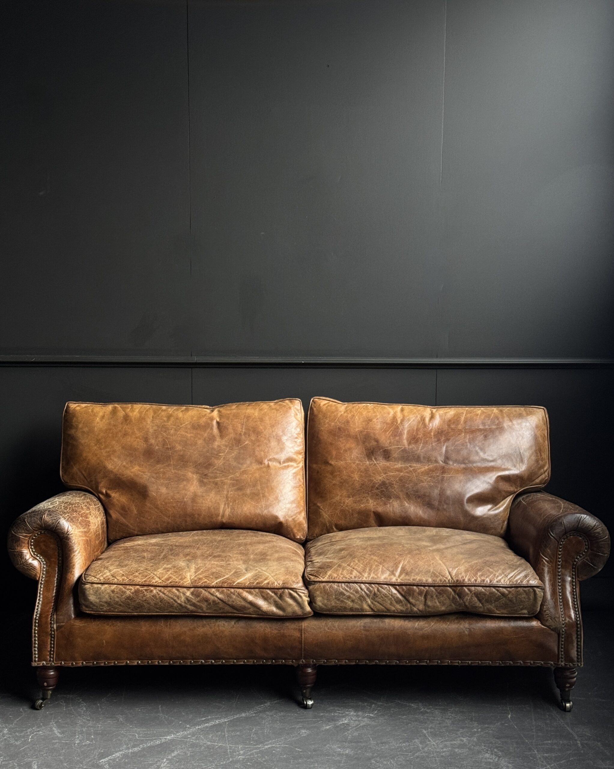 Vintage lederen bank