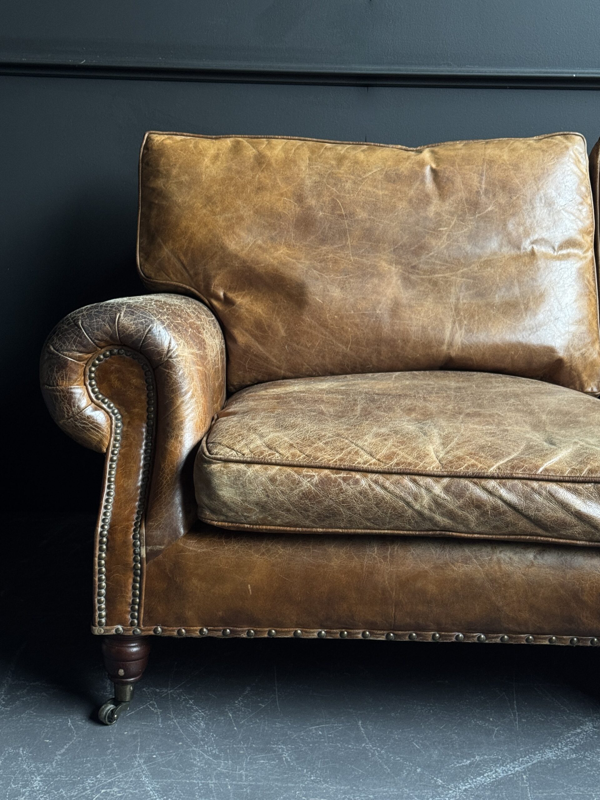 Vintage lederen bank Vintage lederen bank
