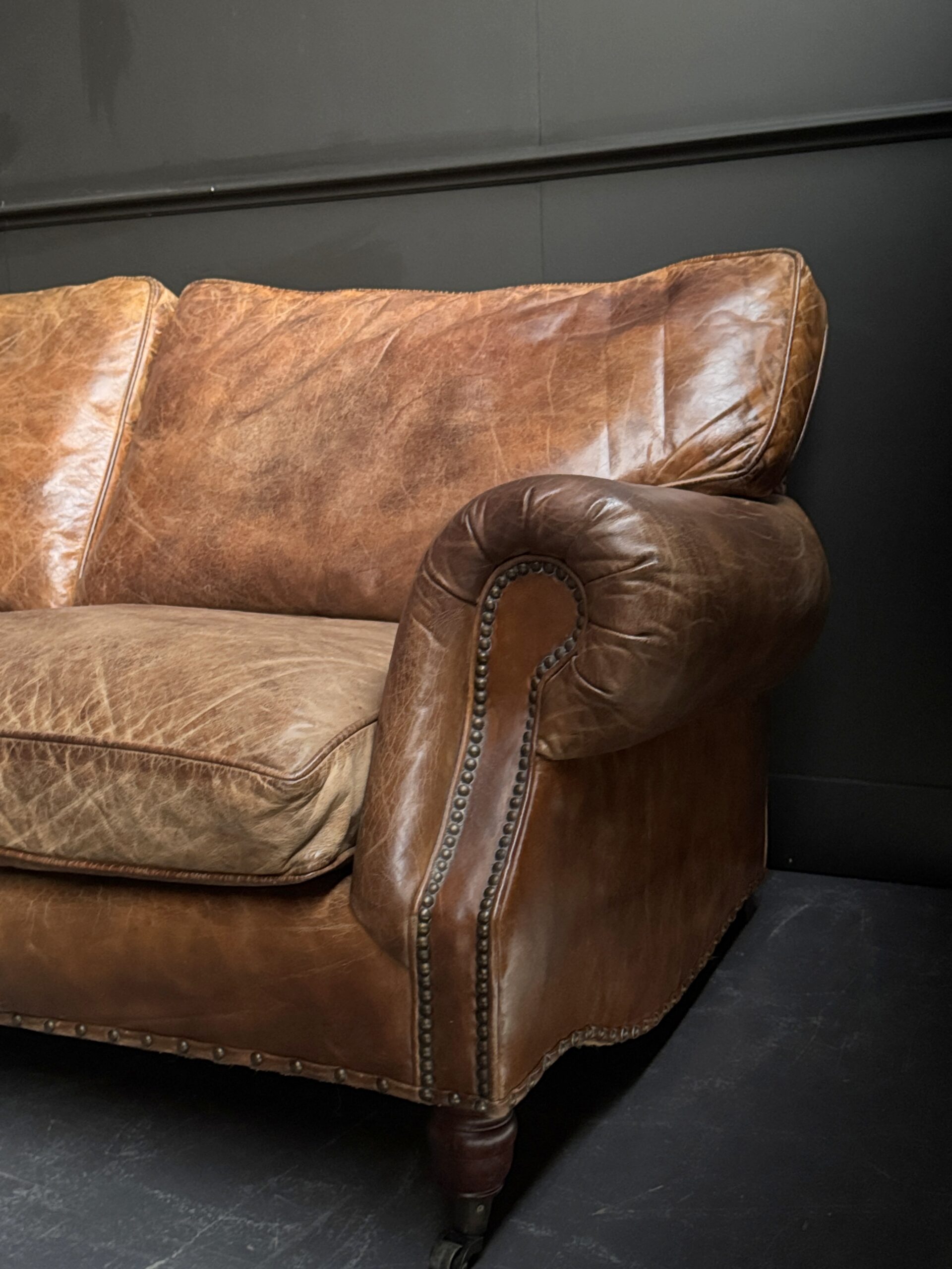 Vintage lederen bank Vintage lederen bank