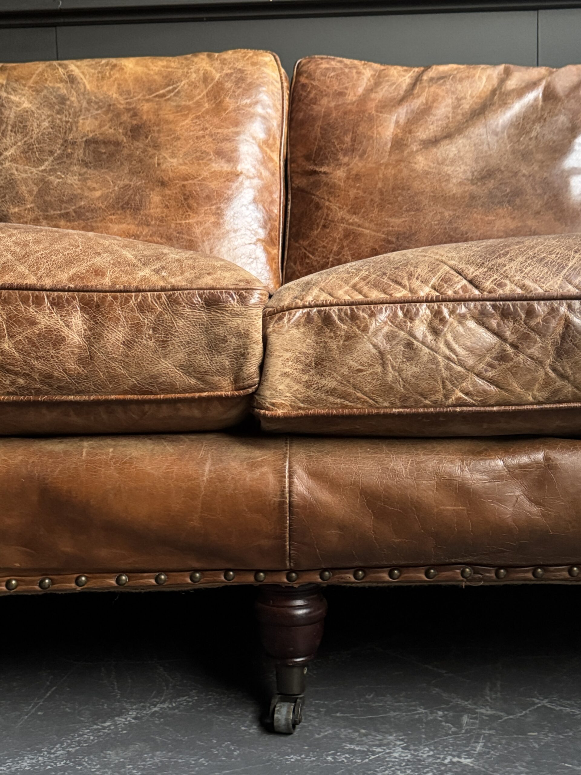 Vintage lederen bank Vintage lederen bank