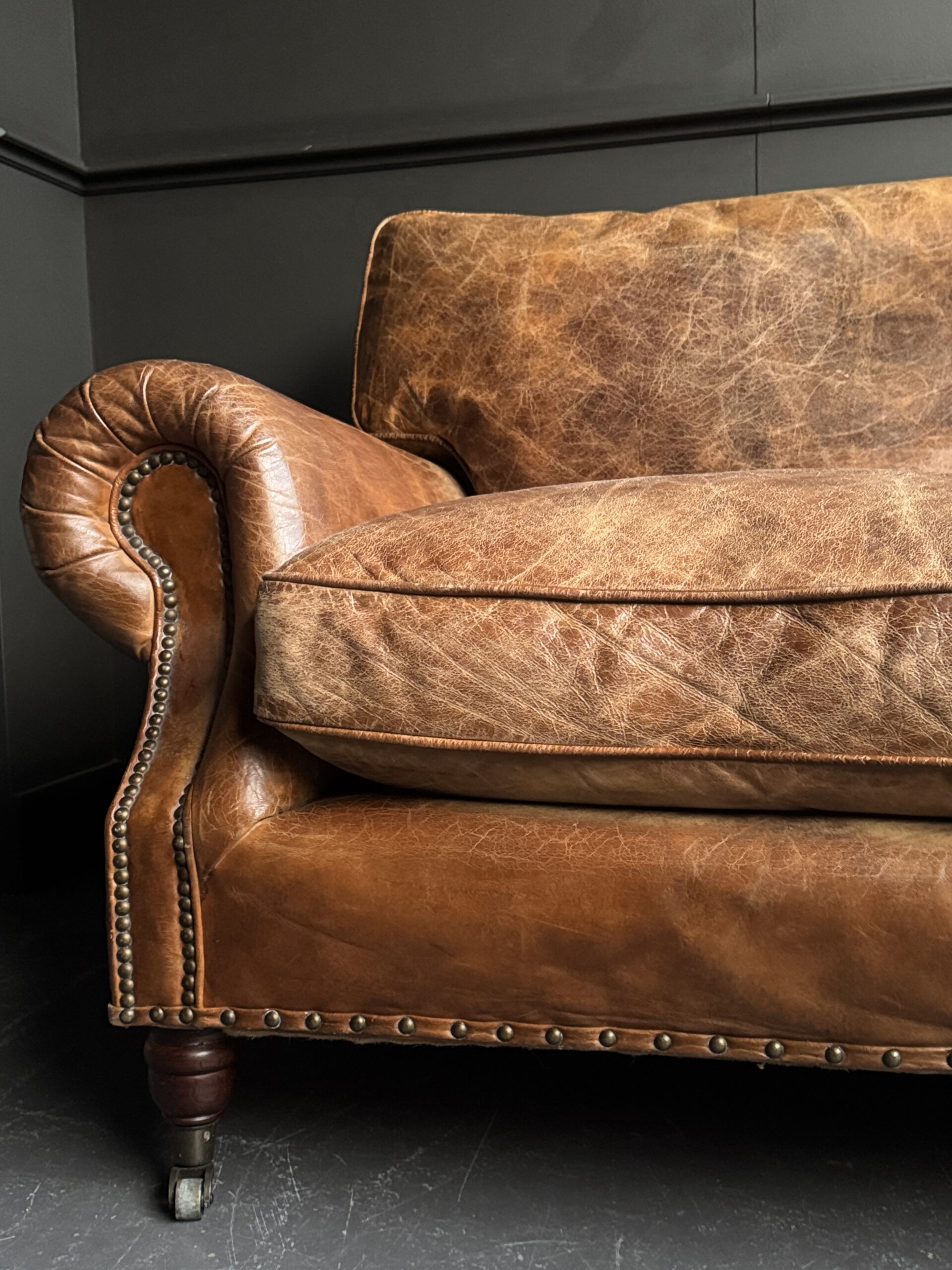 Vintage lederen bank Vintage lederen bank