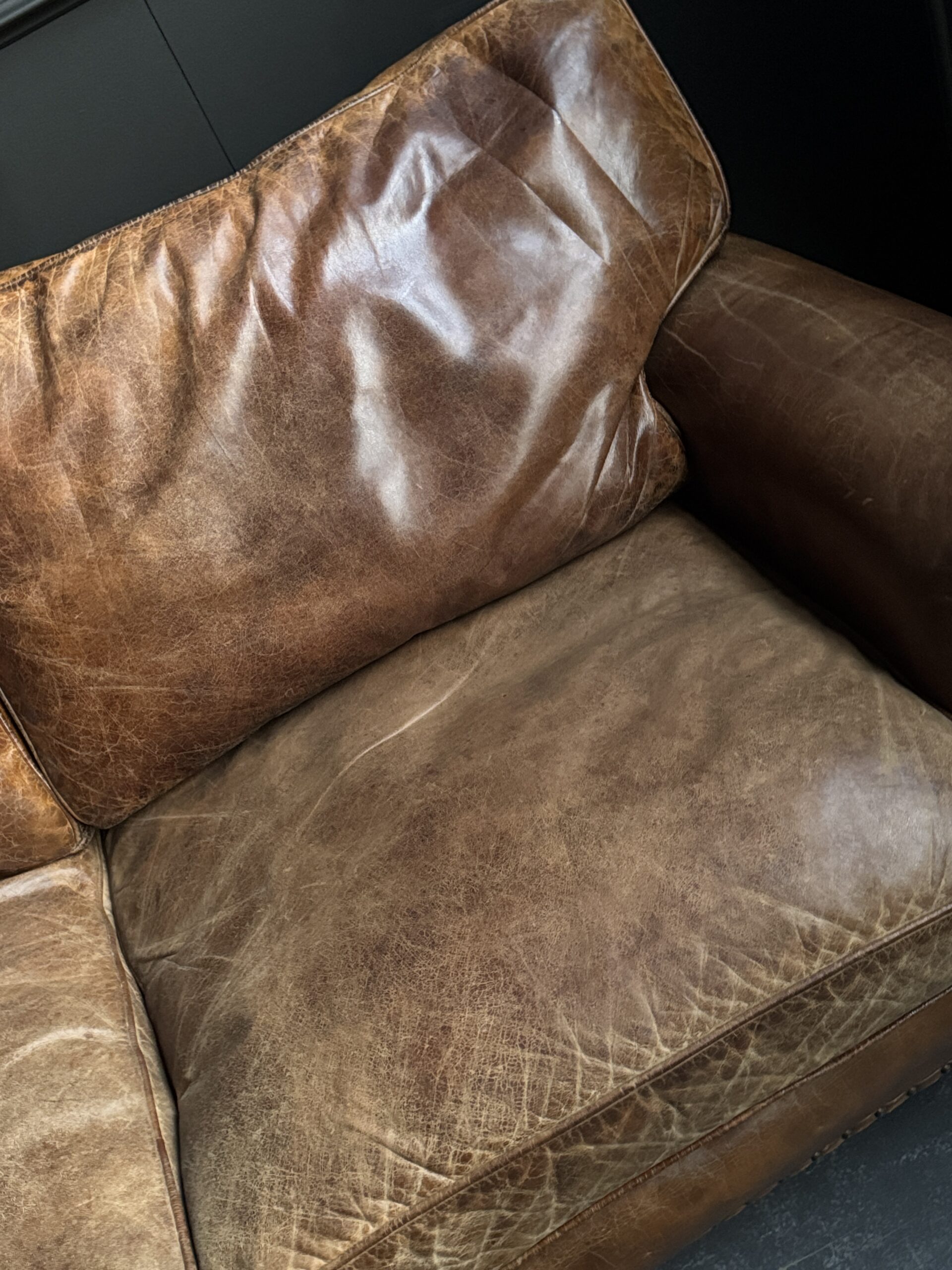 Vintage lederen bank Vintage lederen bank