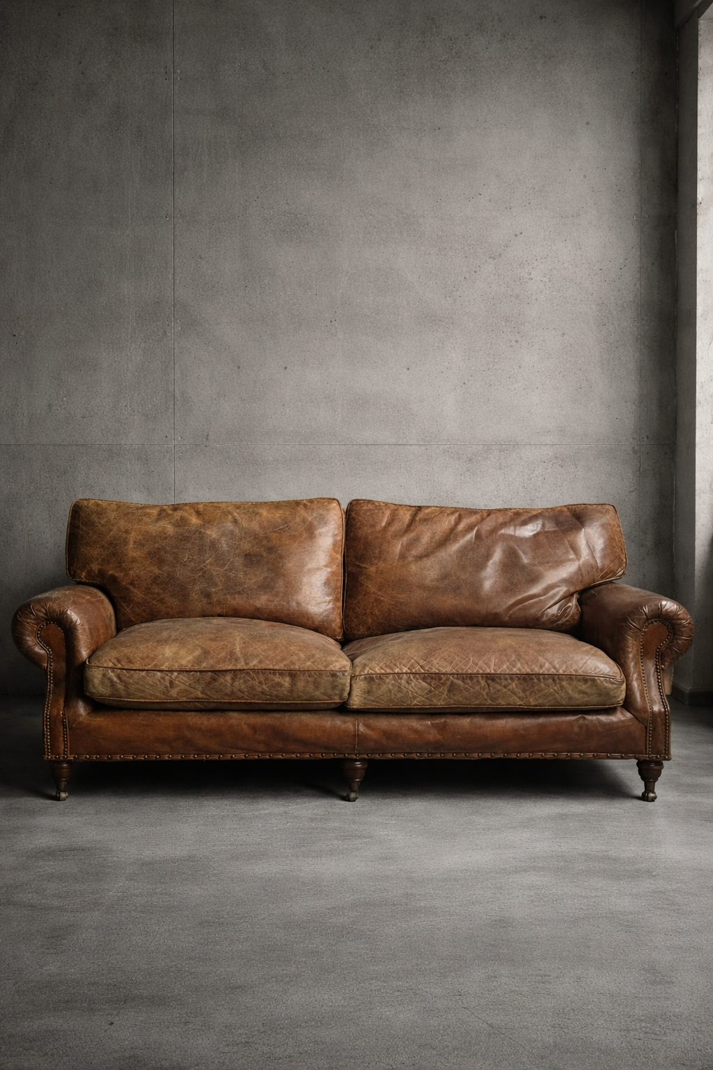 Vintage lederen bank