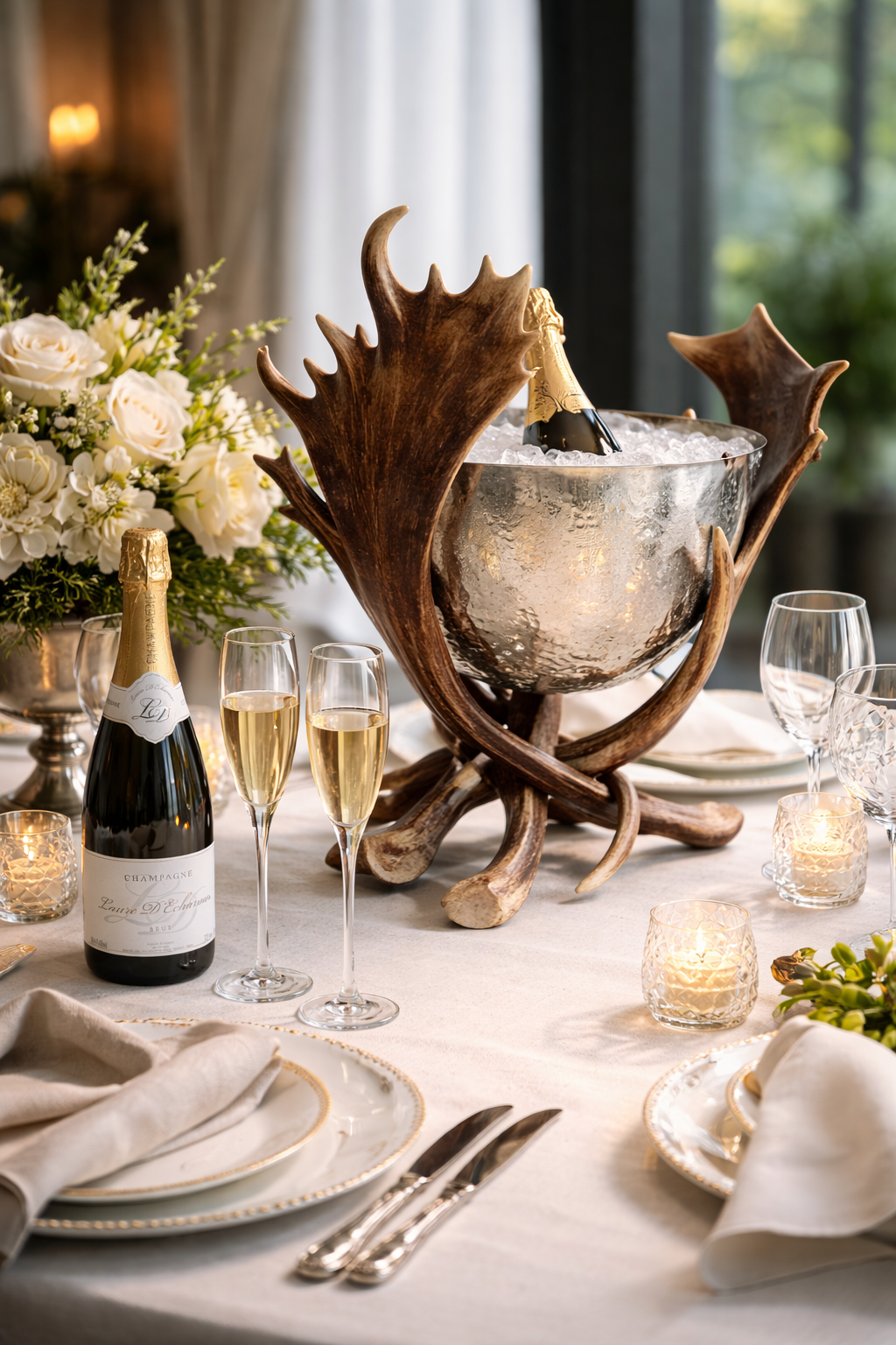 Onze champagnekoeler in zijn element