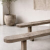 Set van 2 antieke houten banken