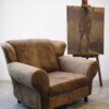 Robuuste koeienhuid loveseat