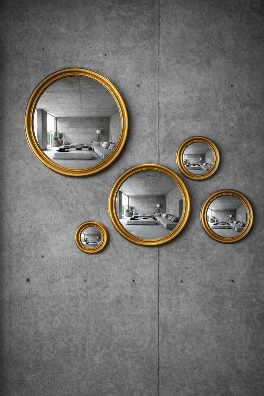 Set van 5 Convex spiegels