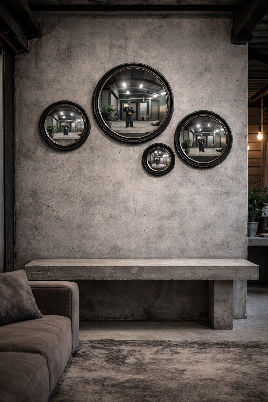 Set van 4 Convex spiegels.