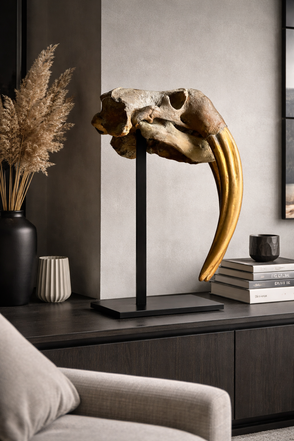 Bronzen walrusschedel Bronzen walrusschedel