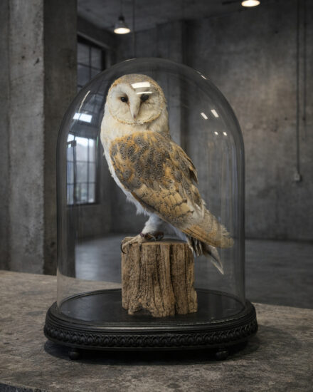 opgezette kerkuil onder stolp