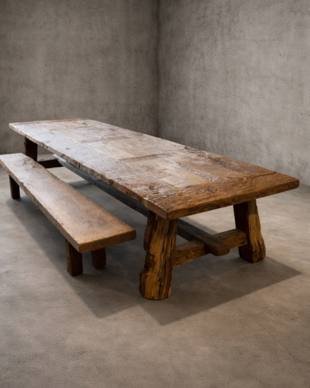 oud eiken tafel met bank oud eiken tafel met bank