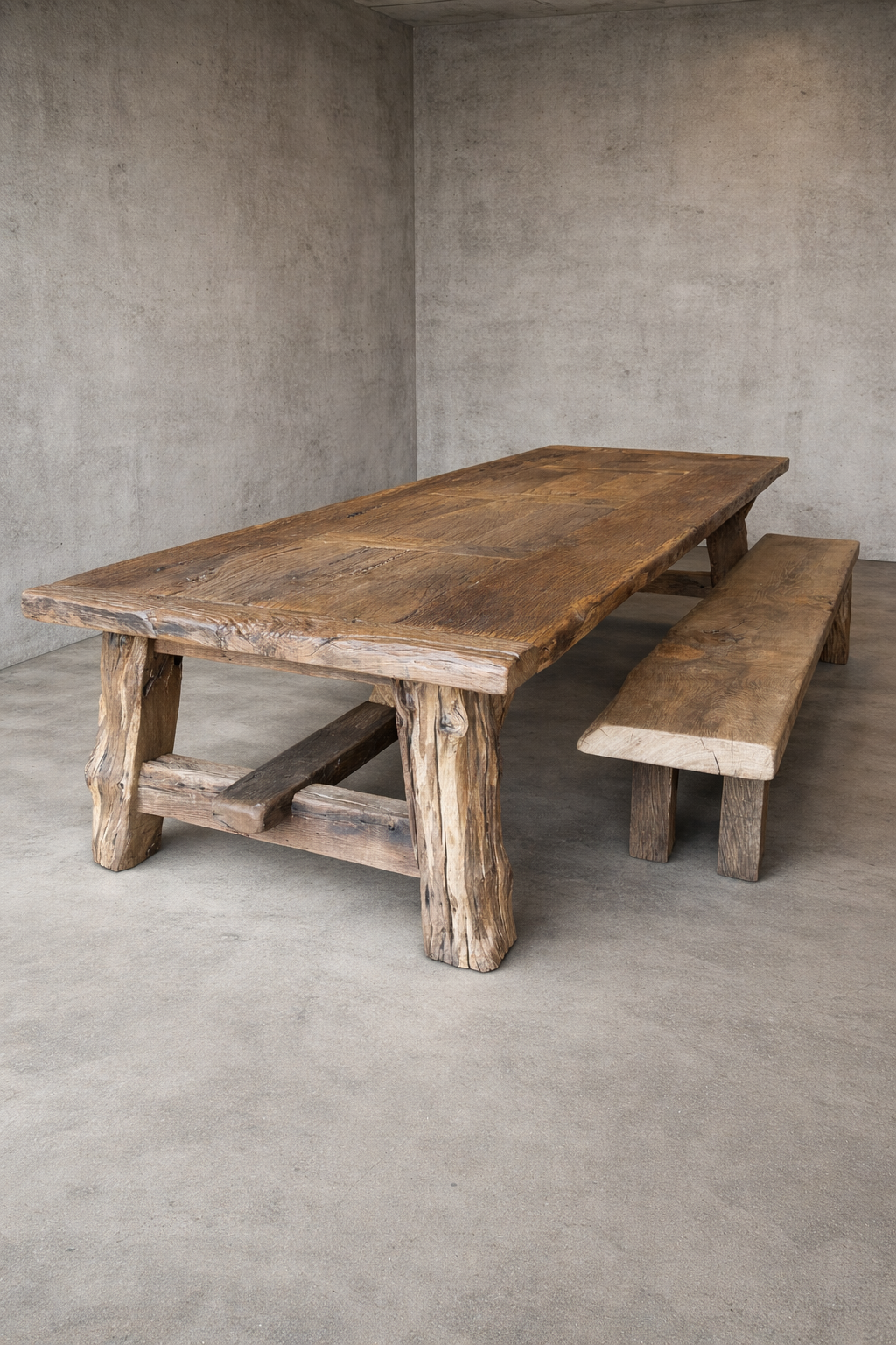 Oud eiken sidetable Oud eiken sidetable