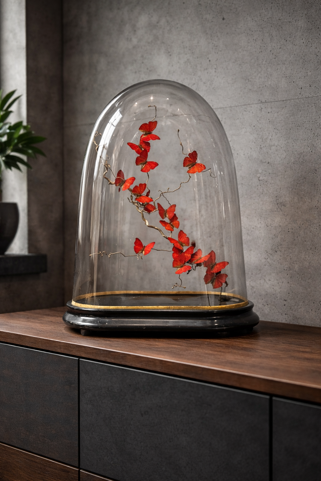 Stolp met rode vlinders