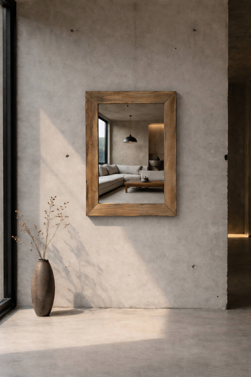 Rustiek eiken spiegel