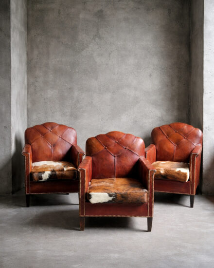 vintage koehuid fauteuil vintage koehuid fauteuil