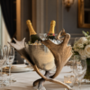 Champagnekoeler van gewei Champagnekoeler van gewei