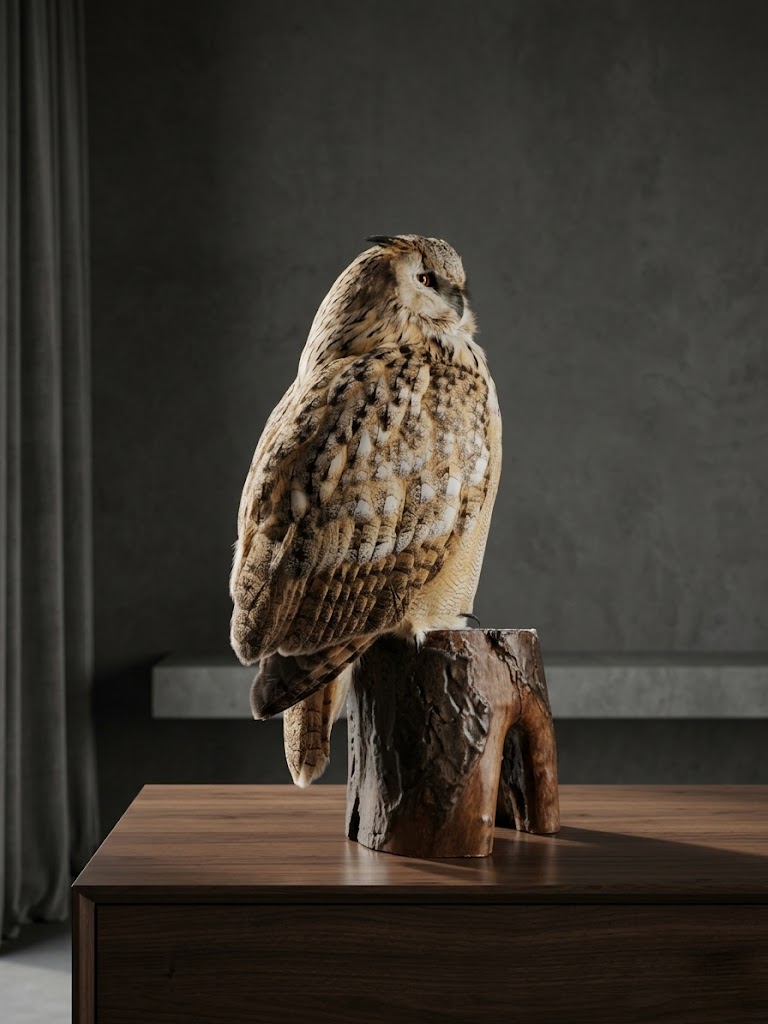 Opgezette Siberische oehoe Opgezette Siberische oehoe
