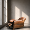 Vintage verstelbare lederen clubfauteuil